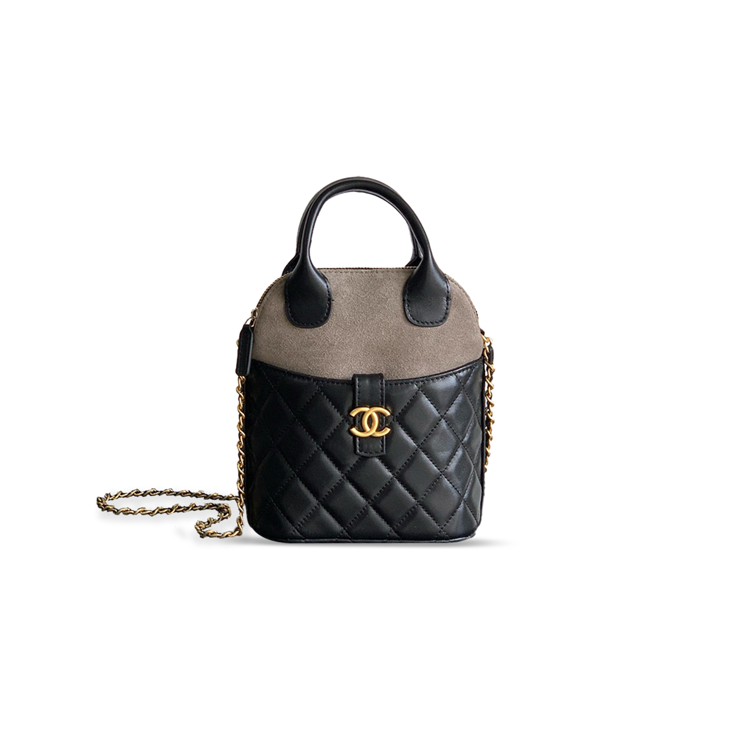 CHANEL CLUTCH WITH CHAIN SUEDE CALFSKIN, SHINY LAMBSKIN AP4742 (18*17*6cm)